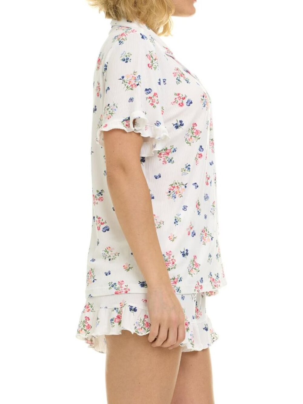 🌸 NWT Betsey Johnson Floral Butterfly Ruffle Pajama Set XXL Sleepwear - Picture 3 of 7